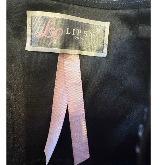 Woman's Lipsy London Strapless Mini Dress Black Floral Bodycon Size 6 - Picture 2 of 7